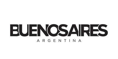 buenos sänds i de argentina emblem. de design funktioner en geometrisk stil, vektor illustration med djärv typografi i en modern font. de grafisk slogan text.