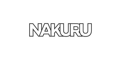 nakuru i de kenya emblem. de design funktioner en geometrisk stil, vektor illustration med djärv typografi i en modern font. de grafisk slogan text.