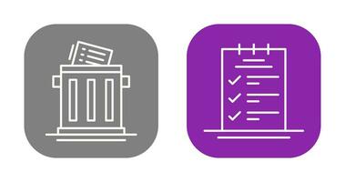 Müll aufführen und Buchung Checkliste Symbol vektor