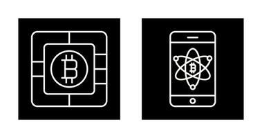 Bitcoin Chip und Handy, Mobiltelefon Symbol vektor