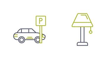 Parkplatz und Lampe Symbol vektor