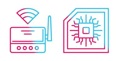 W-lan Router und Chip Symbol vektor