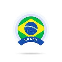 Brasiliens nationella flagga cirkel knapp ikon vektor