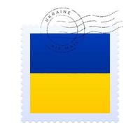 ukraine briefmarke. Briefmarke der Nationalflagge vektor