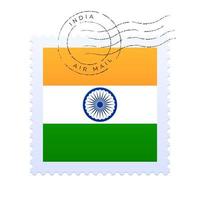 Indien briefmarke. Briefmarke der Nationalflagge vektor