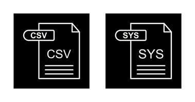 csv och sys ikon vektor