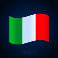 Italien vektor flagga. viftande italienska flaggan isolerad