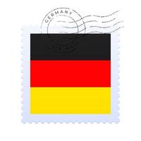 deutschland briefmarke. Nationalflagge Briefmarke isoliert auf weiss vektor