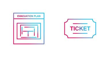 Evakuierung planen und Tickets Symbol vektor