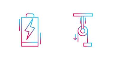 Batterie und Pully Symbol vektor