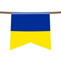 Die ukrainischen Nationalflaggen hängen an den Seilen vektor