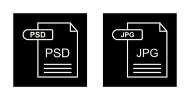 psd und jpg Symbol vektor