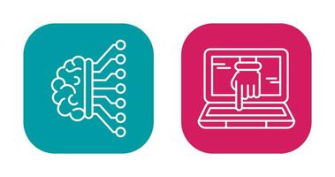 maskin inlärning och dataintrång ikon vektor