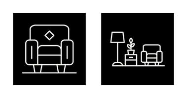 Sessel und Leben Zimmer Symbol vektor