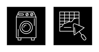 Waschen Maschine und Verputzen Symbol vektor