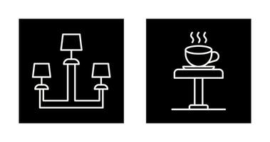 lampa och kaffe tabell ikon vektor