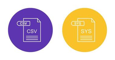 csv und sys Symbol vektor