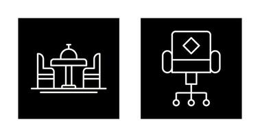 Stuhl und Essen Tabelle Symbol vektor