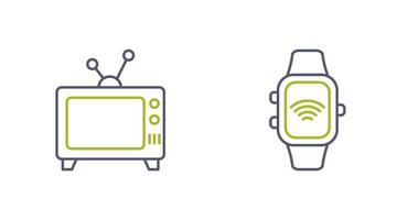 tv och smart Kolla på ikon vektor