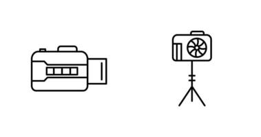 öppen kamera och kamera stå ikon vektor