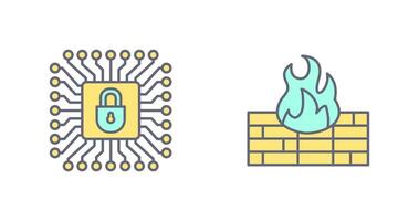 Cyber Schutz und Firewall Symbol vektor