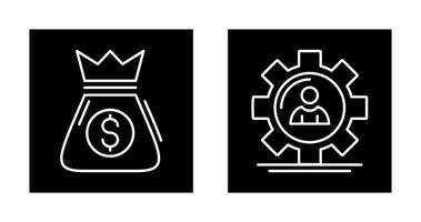 Geld Tasche und Verwaltung Symbol vektor
