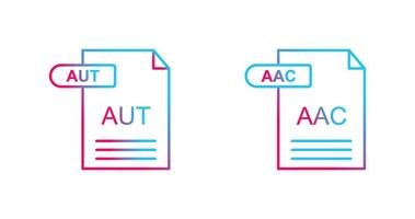 aac und aut Symbol vektor