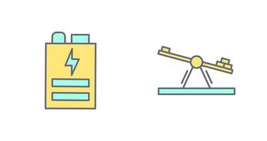 Batterie und Wippe Symbol vektor