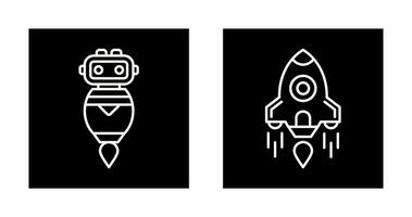 Roboter und Rakete Symbol vektor