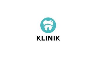 Dental Logo Design mit Pfeil Konzept vektor