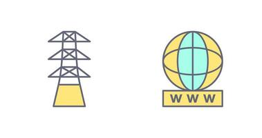 Turm und Welt breit Netz Symbol vektor