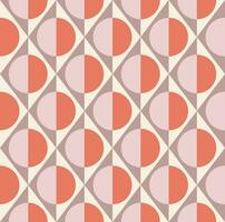 enkel geometrisk sömlös mönster av romber, trianglar och cirklar i taupe, blek rosa, grädde och korall färger. vektor illustration för mode design, tapet, textil, tyg, omslag papper.