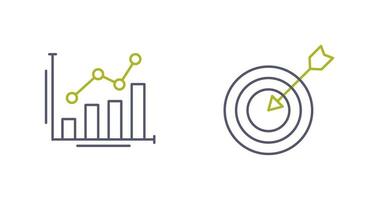 bar Diagram och mål ikon vektor