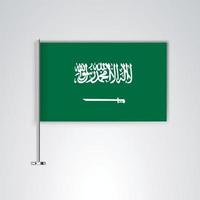 Saudiarabiens flagga med metallpinne vektor