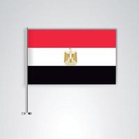 Ägypten Flagge mit Metallstab vektor