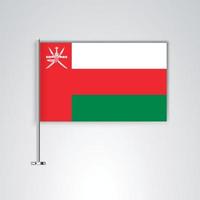 omanische Flagge mit Metallstab vektor