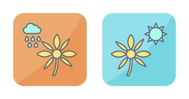 Blume mit Regen und Blume Symbol vektor
