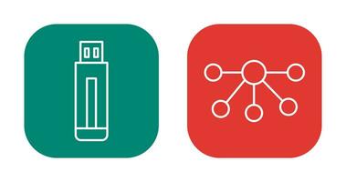 USB Fahrt und Knoten Symbol vektor