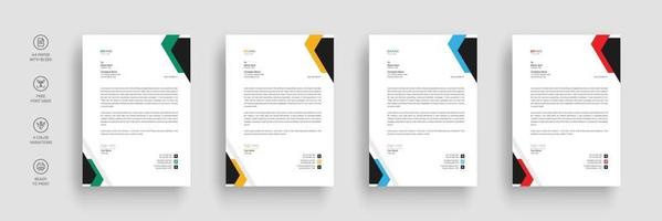 företag brevpapper, brevpapper mall med olika färger vektor