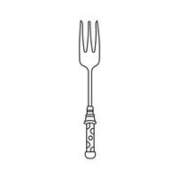 hand dragen barn teckning tecknad serie vektor illustration kaka gaffel isolerat i klotter stil