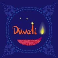 Lycklig diwali. indisk festival av lampor. vektor abstrakt platt illustration för bakgrund eller affisch.