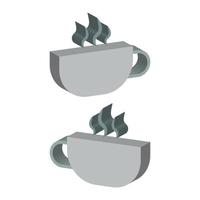 Kaffeetasse auf weißem Hintergrund dargestellt vektor