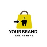 Einkaufen Kaffee Tasse Tasche Pfeil Zeichen Logo desain Vektor
