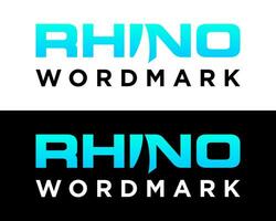 brev i ordmärke noshörning horn logotyp design. vektor
