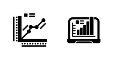 Graph und Laptop Symbol vektor