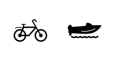 Fahrrad und Geschwindigkeit Boot Symbol vektor