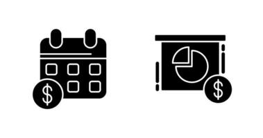 Kalender und Kuchen Diagramm Symbol vektor