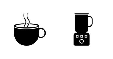 heiß Kaffee und Kaffee Mixer Symbol vektor