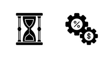 Sanduhr und Kuchen Diagramm Symbol vektor