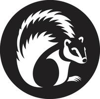 doftande emblem midnatt svartvit skönhet ebon förträfflighet av de skunk subtil elegans vektor